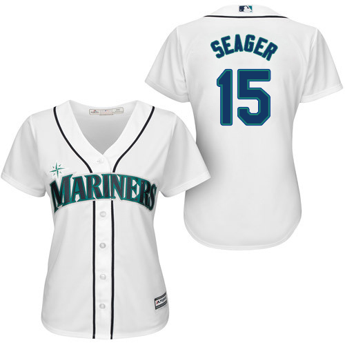 Mariners #15 Kyle Seager White Home Women's Stitched MLB Jersey