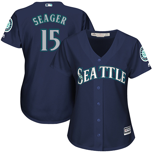 Mariners #15 Kyle Seager Navy Blue Alternate Women's Stitched MLB Jersey