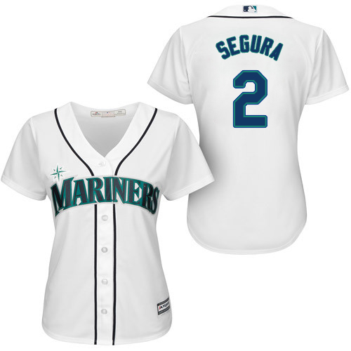 Mariners #2 Jean Segura White Home Women's Stitched MLB Jersey