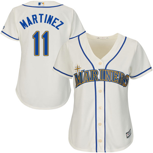 Mariners #11 Edgar Martinez Cream Alternate Women's Stitched MLB Jersey