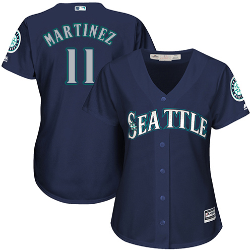Mariners #11 Edgar Martinez Navy Blue Alternate Women's Stitched MLB Jersey