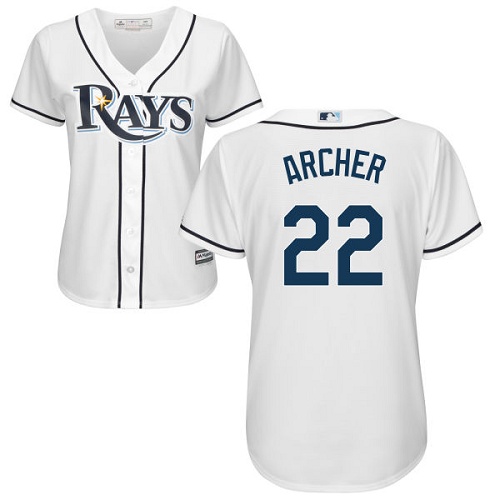 Rays #22 Chris Archer White Home Women's Stitched MLB Jersey
