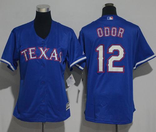 Rangers #12 Rougned Odor Blue Alternate Women's Stitched MLB Jersey