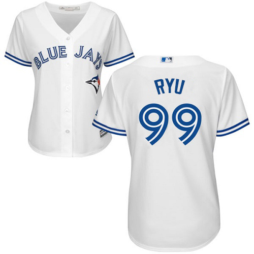 Blue Jays #99 Hyun-Jin Ryu White Home Women's Stitched MLB Jersey