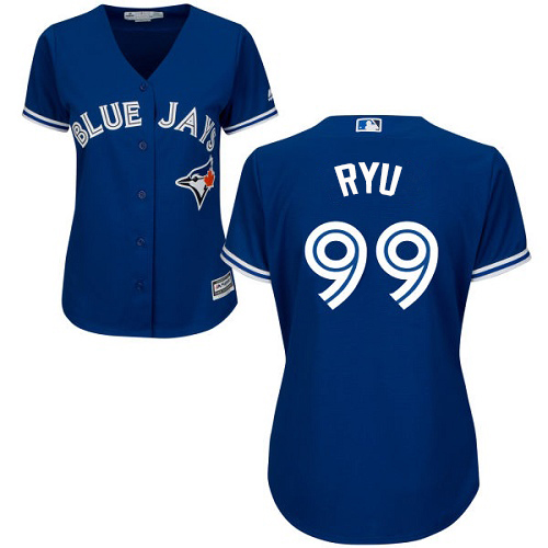Blue Jays #99 Hyun-Jin Ryu Blue Alternate Women's Stitched MLB Jersey