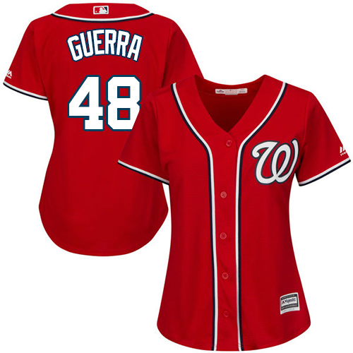 Nationals #48 Javy Guerra Red Alternate Women's Stitched MLB Jersey