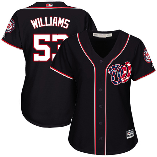 Nationals #53 Austen Williams Navy Blue Alternate Women's Stitched MLB Jersey
