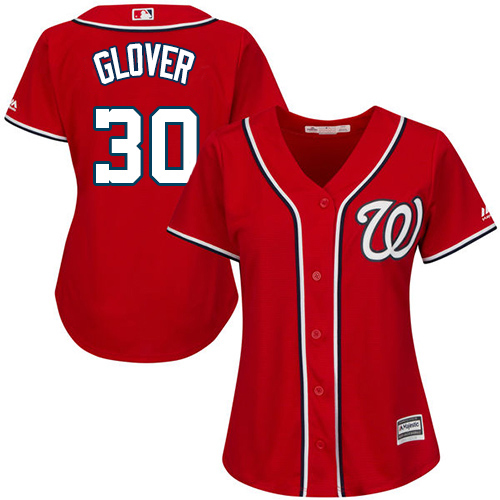 Nationals #30 Koda Glover Red Alternate Women's Stitched MLB Jersey