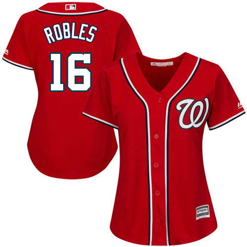 Nationals #16 Victor Robles Red Alternate Women's Stitched MLB Jersey