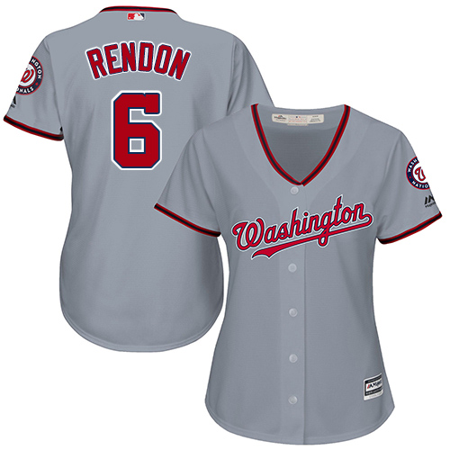 Nationals #6 Anthony Rendon Grey Road Women's Stitched MLB Jersey