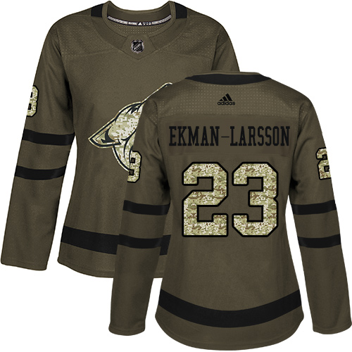 Adidas Coyotes #23 Oliver Ekman-Larsson Green Salute to Service Women's Stitched NHL Jersey