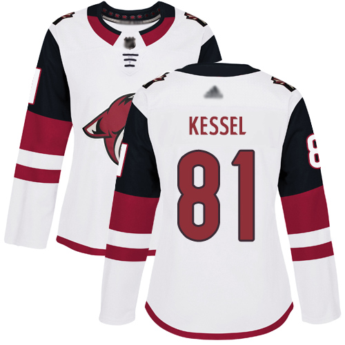 Adidas Coyotes #81 Phil Kessel White Road Authentic Women's Stitched NHL Jersey