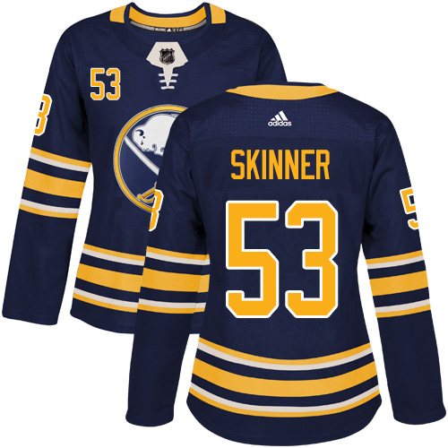 Adidas Sabres #53 Jeff Skinner Navy Blue Home Authentic Women's Stitched NHL Jersey