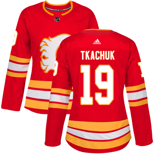 Adidas Flames #19 Matthew Tkachuk Red Alternate Authentic Women's Stitched NHL Jersey