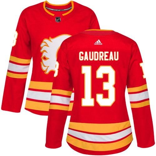 Adidas Flames #13 Johnny Gaudreau Red Alternate Authentic Women's Stitched NHL Jersey