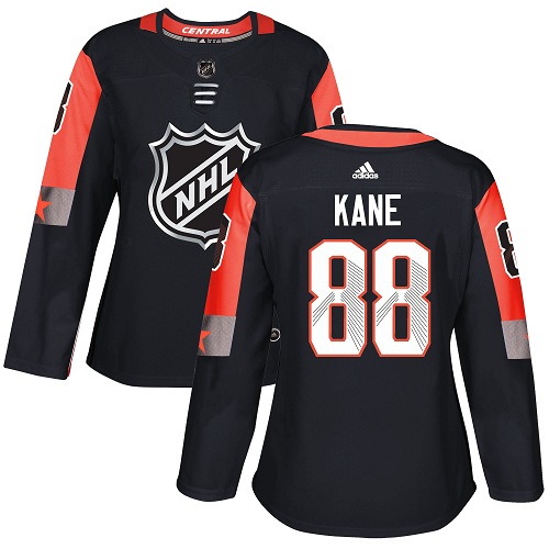 Adidas Blackhawks #88 Patrick Kane Black 2018 All-Star Central Division Authentic Women's Stitched NHL Jersey