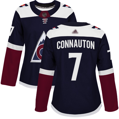 Adidas Avalanche #7 Kevin Connauton Navy Alternate Authentic Women's Stitched NHL Jersey