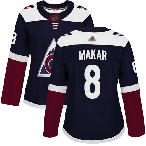 Adidas Avalanche #8 Cale Makar Navy Alternate Authentic Women's Stitched NHL Jersey