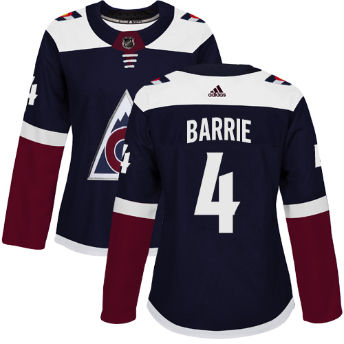 Adidas Avalanche #4 Tyson Barrie Navy Alternate Authentic Women's Stitched NHL Jersey