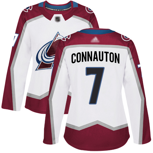 Adidas Avalanche #7 Kevin Connauton White Road Authentic Women's Stitched NHL Jersey