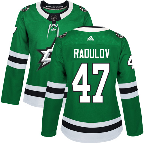 Adidas Stars #47 Alexander Radulov Green Home Authentic Women's Stitched NHL Jersey