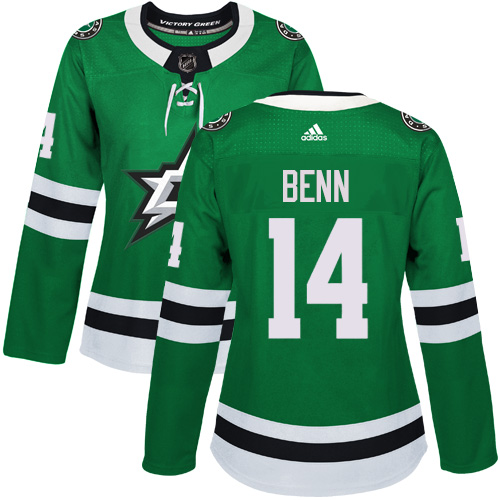 Adidas Stars #14 Jamie Benn Green Home Authentic Women's Stitched NHL Jersey