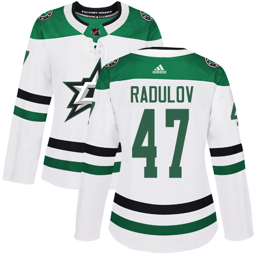 Adidas Stars #47 Alexander Radulov White Road Authentic Women's Stitched NHL Jersey