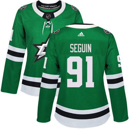 Adidas Stars #91 Tyler Seguin Green Home Authentic Women's Stitched NHL Jersey