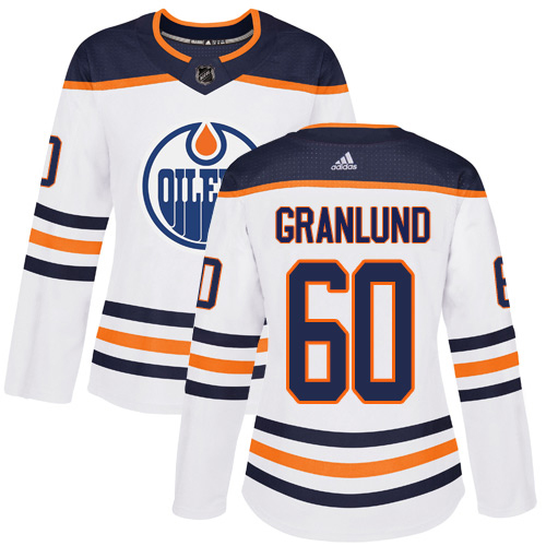 Adidas Oilers #60 Markus Granlund White Road Authentic Women's Stitched NHL Jersey