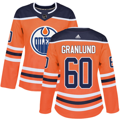 Adidas Oilers #60 Markus Granlund Orange Home Authentic Women's Stitched NHL Jersey