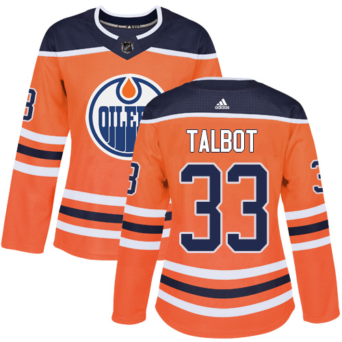 Adidas Oilers #33 Cam Talbot Orange Home Authentic Women's Stitched NHL Jersey