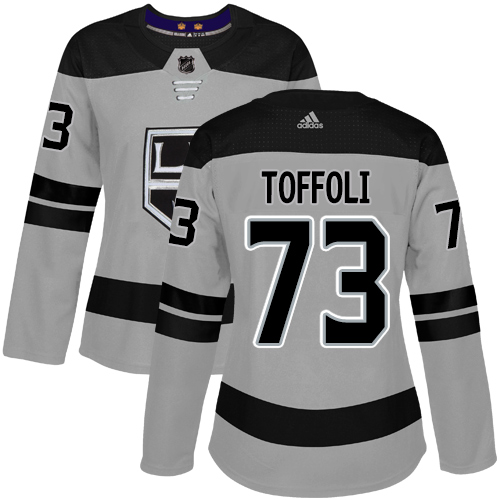 Adidas Kings #73 Tyler Toffoli Gray Alternate Authentic Women's Stitched NHL Jersey