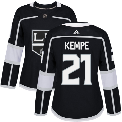 Adidas Kings #21 Mario Kempe Black Home Authentic Women's Stitched NHL Jersey
