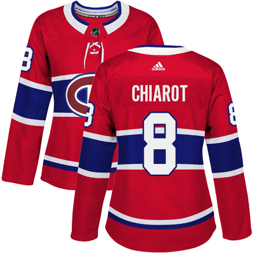 Adidas Canadiens #8 Ben Chiarot Red Home Authentic Women's Stitched NHL Jersey