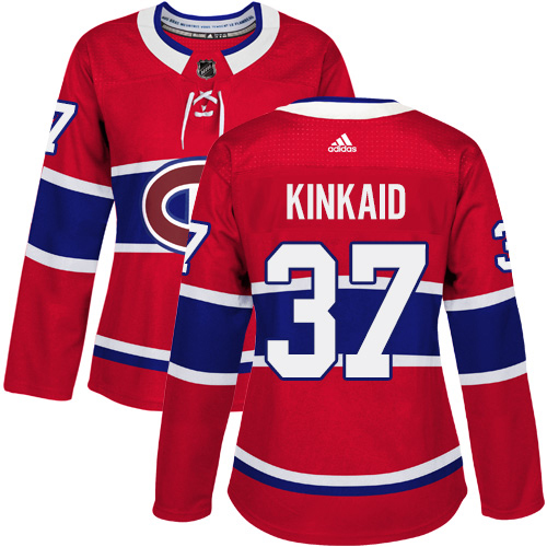 Adidas Canadiens #37 Keith Kinkaid Red Home Authentic Women's Stitched NHL Jersey