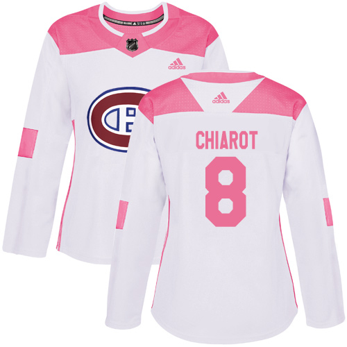 Adidas Canadiens #8 Ben Chiarot White/Pink Authentic Fashion Women's Stitched NHL Jersey