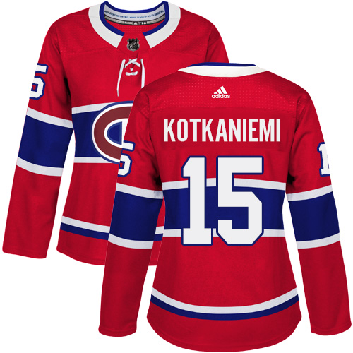 Adidas Canadiens #15 Jesperi Kotkaniemi Red Home Authentic Women's Stitched NHL Jersey