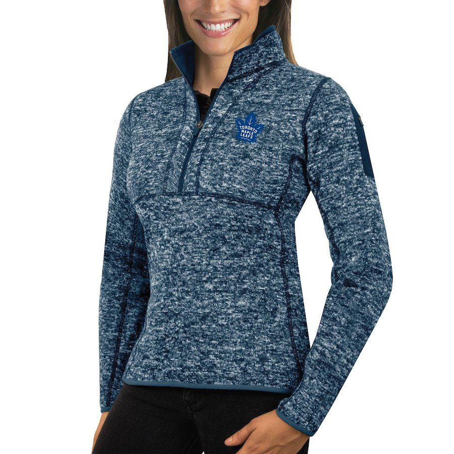 Toronto Maple Leafs Antigua Women's Fortune 1/2-Zip Pullover Sweater Royal
