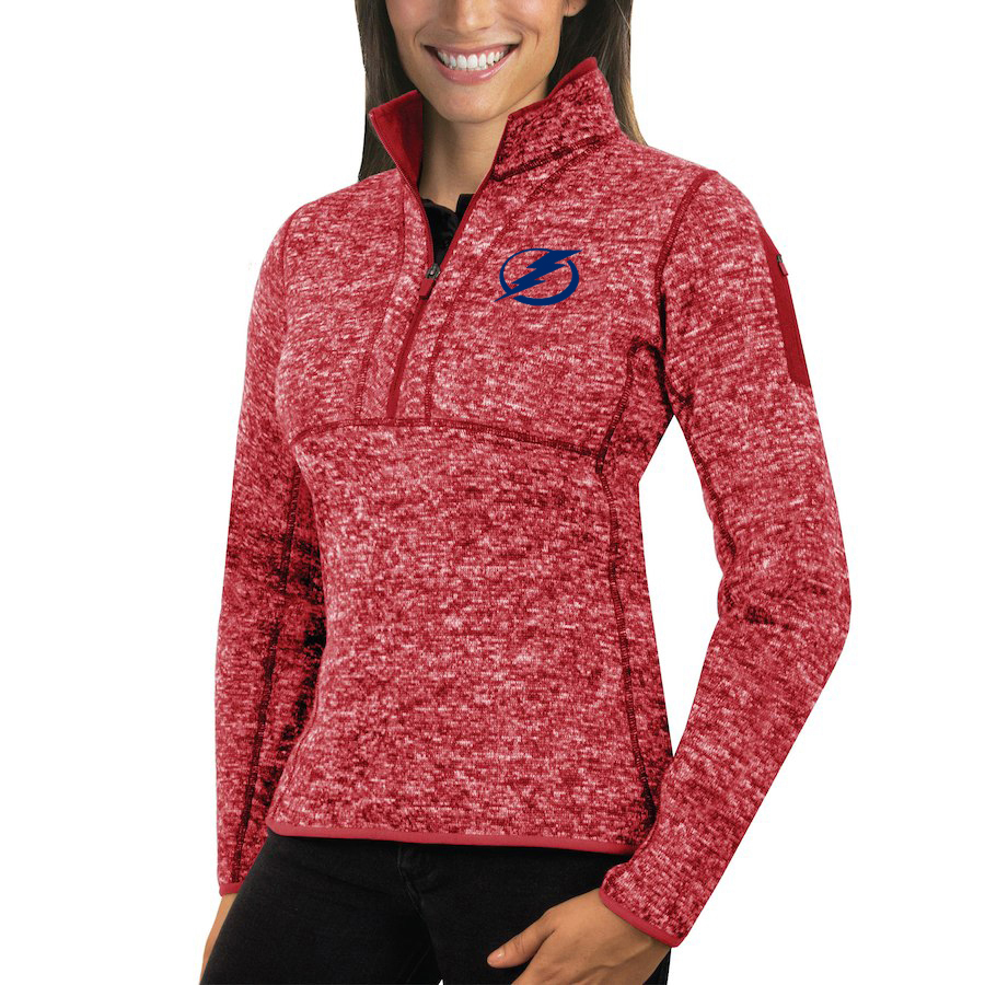 Tampa Bay Lightning Antigua Women's Fortune 1/2-Zip Pullover Sweater Red