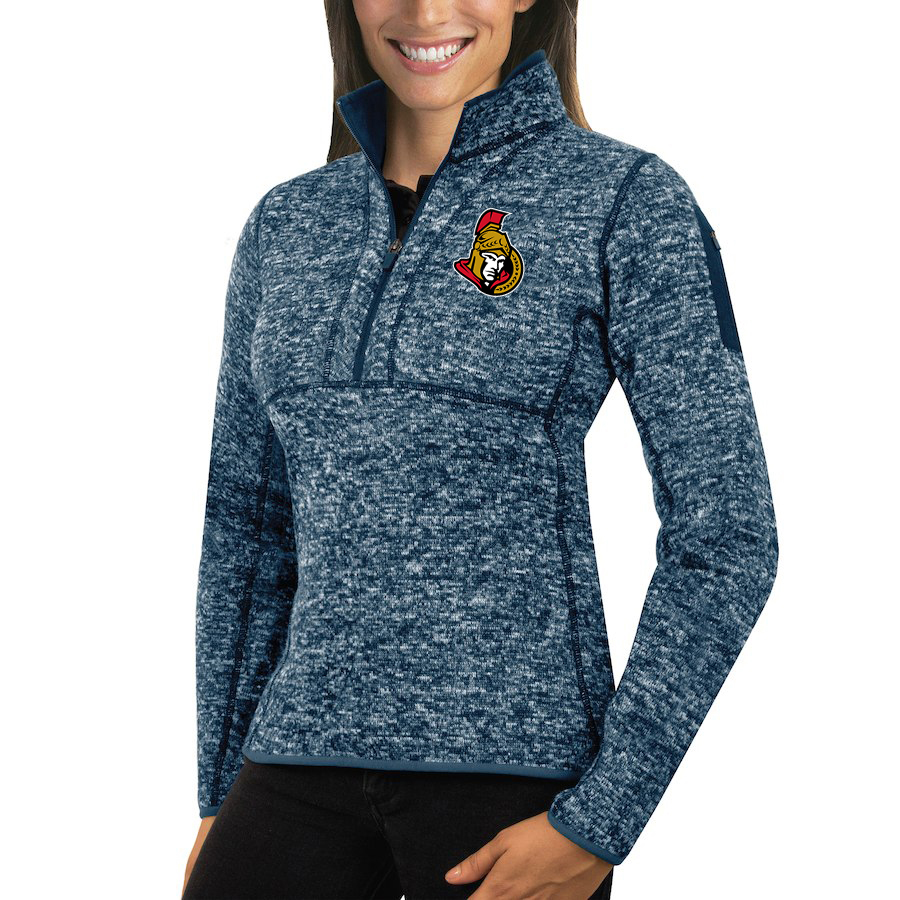 Ottawa Senators Antigua Women's Fortune 1/2-Zip Pullover Sweater Royal