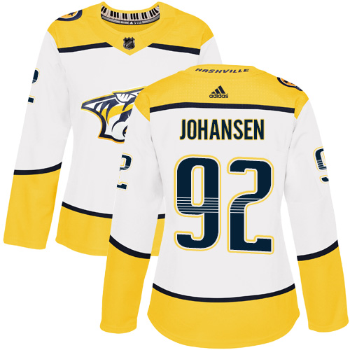 Adidas Predators #92 Ryan Johansen White Road Authentic Women's Stitched NHL Jersey