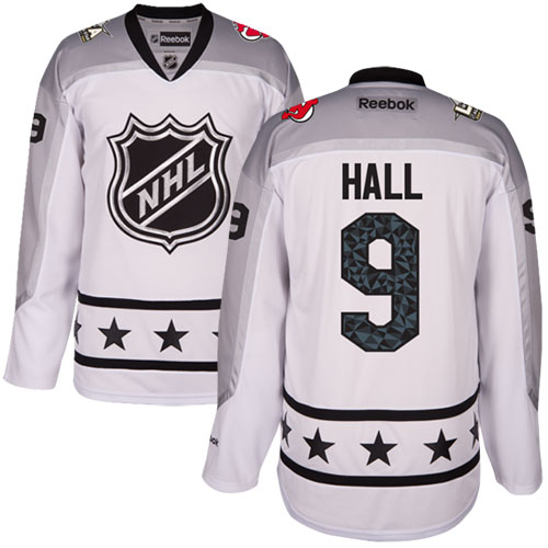 Devils #9 Taylor Hall White 2017 All-Star Metropolitan Division Women's Stitched NHL Jersey