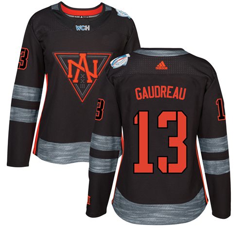 Team North America #13 Johnny Gaudreau Black 2016 World Cup Women's Stitched NHL Jersey