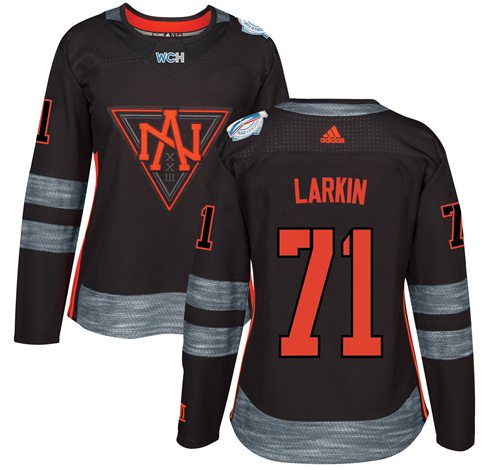 Team North America #71 Dylan Larkin Black 2016 World Cup Women's Stitched NHL Jersey