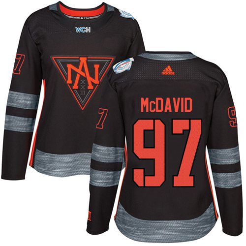 Team North America #97 Connor McDavid Black 2016 World Cup Women's Stitched NHL Jersey