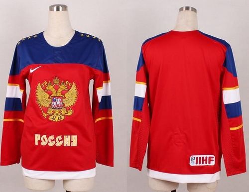 Team Russia Blank Red 2014 Women's Stitched NHL Jersey