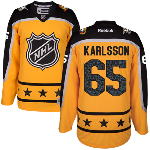 Senators #65 Erik Karlsson Yellow 2017 All-Star Atlantic Division Women's Stitched NHL Jersey
