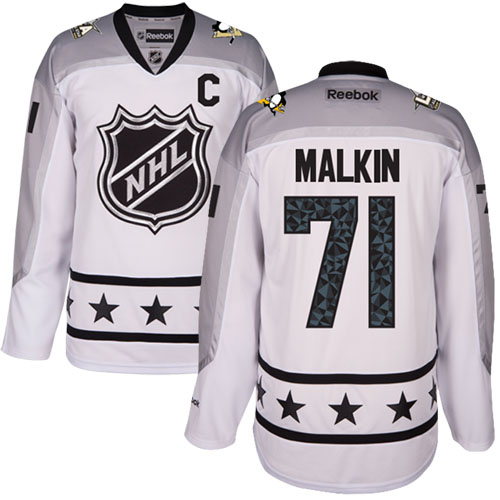 Penguins #71 Evgeni Malkin White 2017 All-Star Metropolitan Division Women's Stitched NHL Jersey