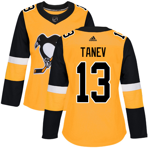 Adidas Penguins #13 Brandon Tanev Gold Alternate Authentic Women's Stitched NHL Jersey