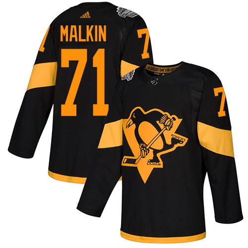Adidas Penguins #71 Evgeni Malkin Black Authentic 2019 Stadium Series Women's Stitched NHL Jersey